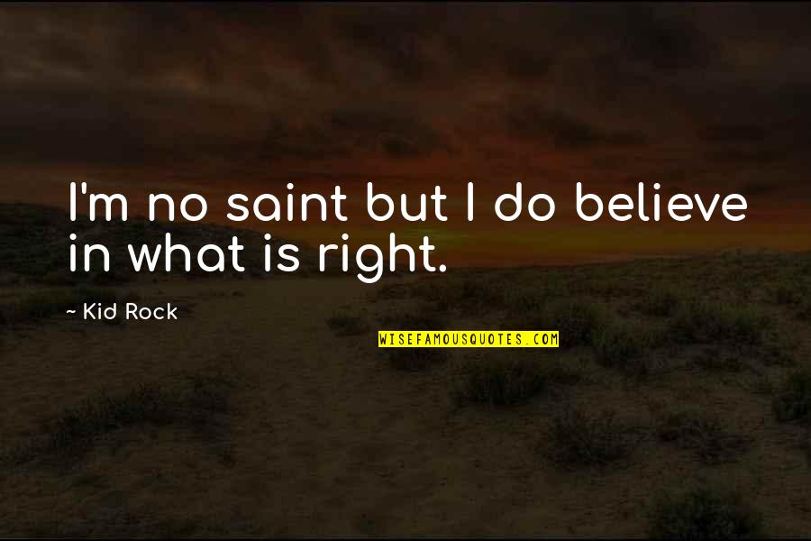 Tiger And Cubs Quotes By Kid Rock: I'm no saint but I do believe in