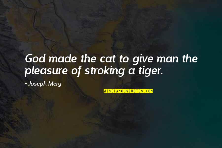 Tiger Cat Quotes By Joseph Mery: God made the cat to give man the