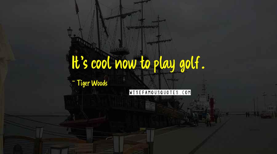 Tiger Woods quotes: It's cool now to play golf.