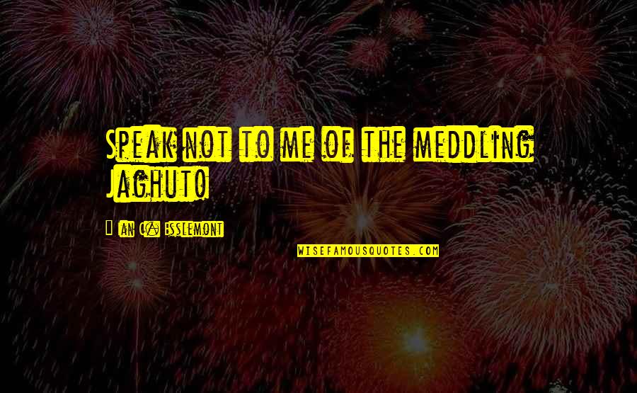 Tigernet Quotes By Ian C. Esslemont: Speak not to me of the meddling Jaghut! Tigernet Quotes By Ian C. Esslemont: Speak not to me of the meddling Jaghut!