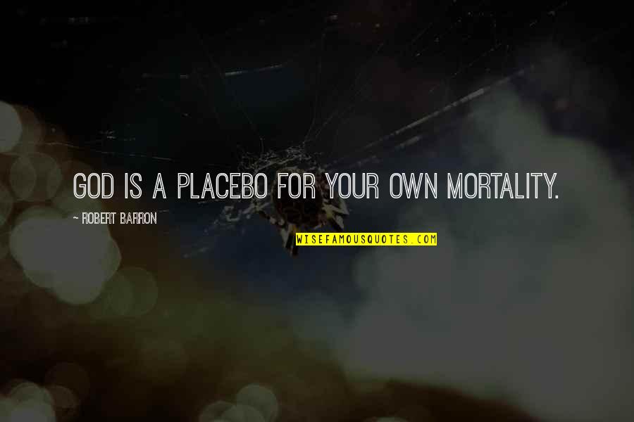 Tigertail Lake Quotes By Robert Barron: God is a placebo for your own mortality. Tigertail Lake Quotes By Robert Barron: God is a placebo for your own mortality.