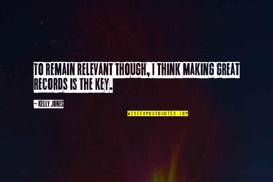 Tightened Achilles Quotes By Kelly Jones: To remain relevant though, I think making great