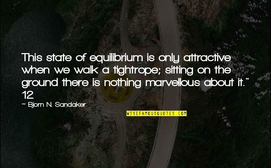 Tightrope Quotes By Bjorn N. Sandaker: This state of equilibrium is only attractive when