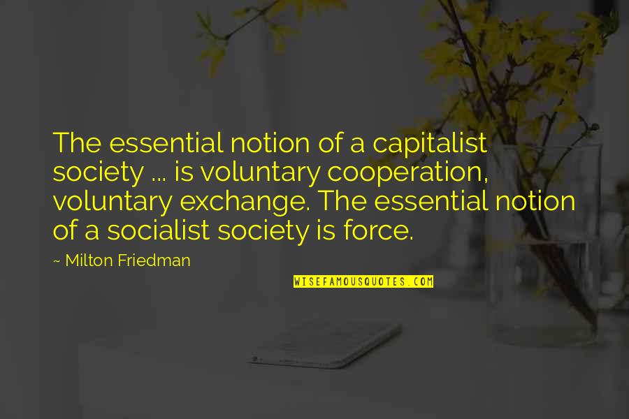 Tightrope Walking Quotes By Milton Friedman: The essential notion of a capitalist society ...