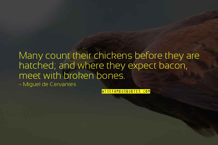 Tightroping Over Water Quotes By Miguel De Cervantes: Many count their chickens before they are hatched; Tightroping Over Water Quotes By Miguel De Cervantes: Many count their chickens before they are hatched;