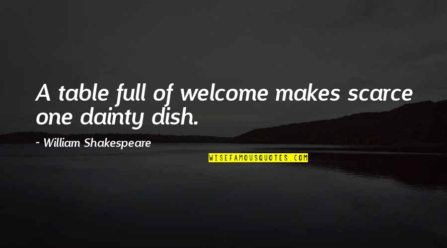 Tiguan Lease Quotes By William Shakespeare: A table full of welcome makes scarce one Tiguan Lease Quotes By William Shakespeare: A table full of welcome makes scarce one