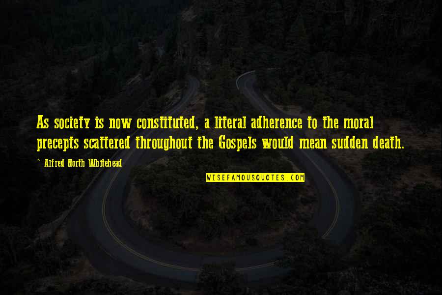 Tiiko Quotes By Alfred North Whitehead: As society is now constituted, a literal adherence Tiiko Quotes By Alfred North Whitehead: As society is now constituted, a literal adherence