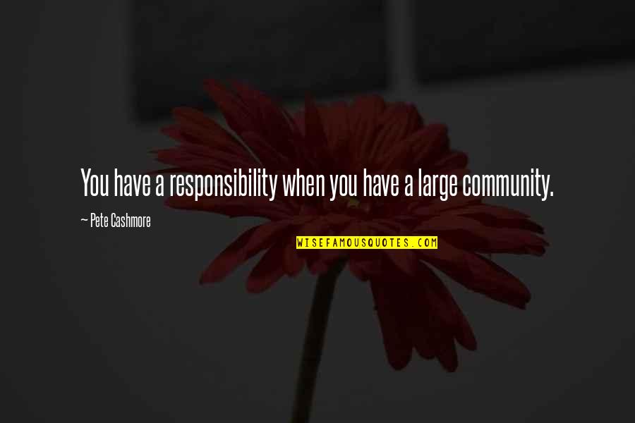 Tilden Quotes By Pete Cashmore: You have a responsibility when you have a
