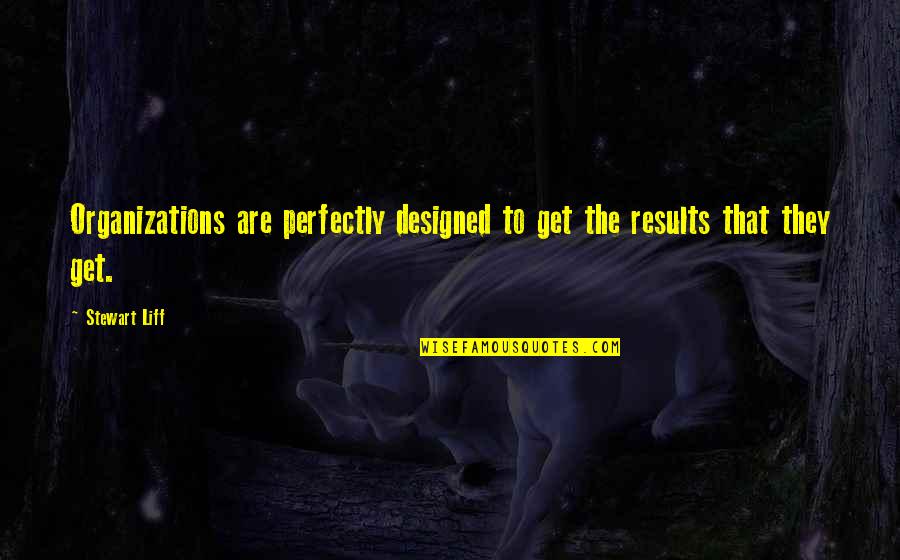 Tildy Designs Quotes By Stewart Liff: Organizations are perfectly designed to get the results