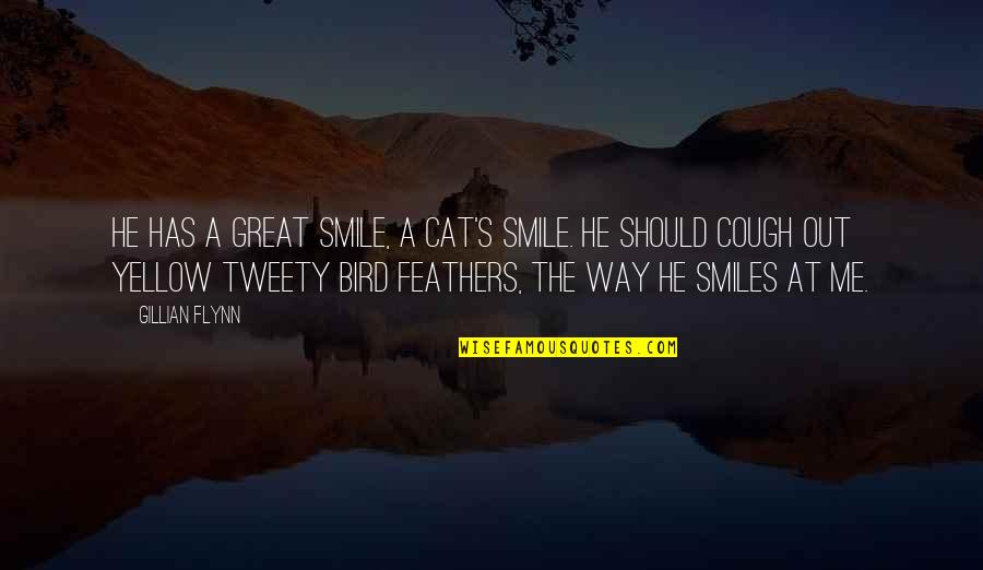 Tilt Table Quotes By Gillian Flynn: He has a great smile, a cat's smile.