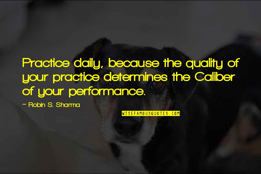 Tilth Winery Quotes By Robin S. Sharma: Practice daily, because the quality of your practice