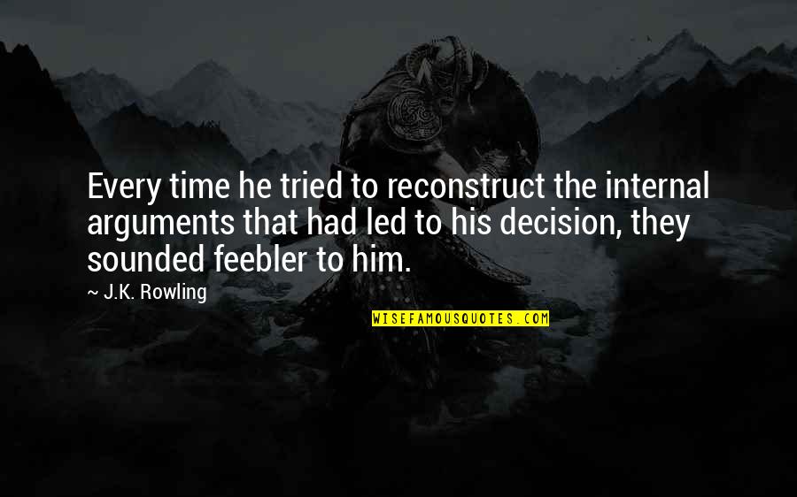 Tilting Motor Quotes By J.K. Rowling: Every time he tried to reconstruct the internal