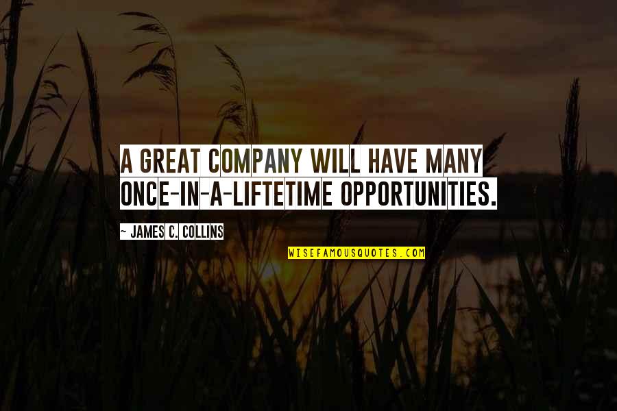 Tim Conway Jr Quotes By James C. Collins: A great company will have many once-in-a-liftetime opportunities.