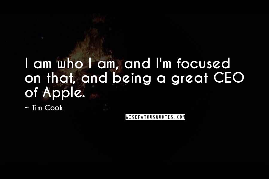 Tim Cook quotes: I am who I am, and I'm focused on that, and being a great CEO of Apple.
