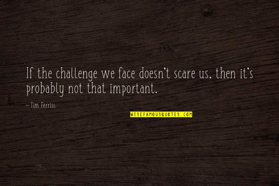 Tim Ferriss Quotes By Tim Ferriss: If the challenge we face doesn't scare us,