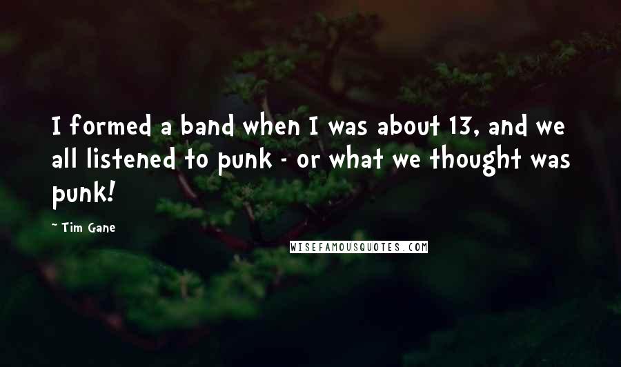 Tim Gane quotes: I formed a band when I was about 13, and we all listened to punk - or what we thought was punk!