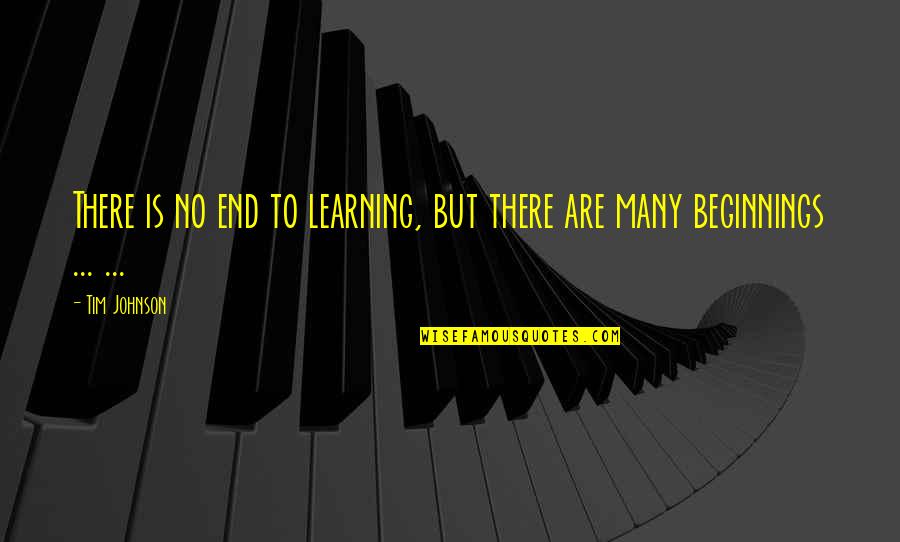 Tim Johnson Quotes By Tim Johnson: There is no end to learning, but there