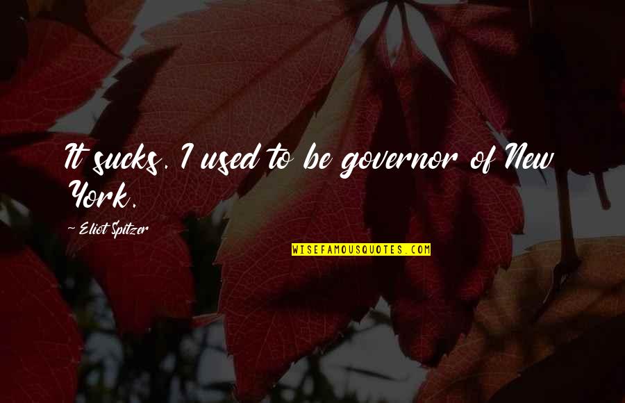 Tim Keller Prayer Book Quotes By Eliot Spitzer: It sucks. I used to be governor of Tim Keller Prayer Book Quotes By Eliot Spitzer: It sucks. I used to be governor of