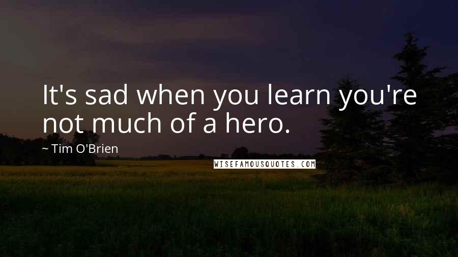 Tim O'Brien quotes: It's sad when you learn you're not much of a hero.
