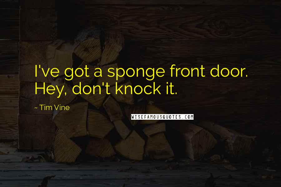 Tim Vine quotes: I've got a sponge front door. Hey, don't knock it.
