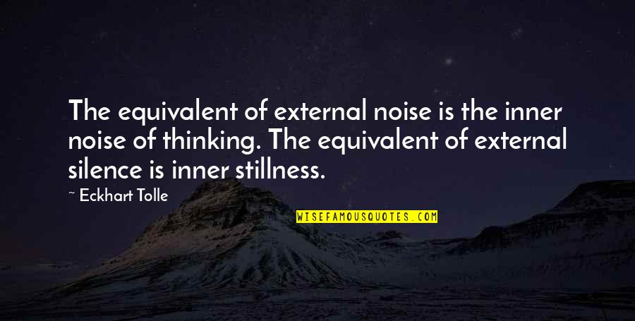 Timbalero Instrumental Quotes By Eckhart Tolle: The equivalent of external noise is the inner Timbalero Instrumental Quotes By Eckhart Tolle: The equivalent of external noise is the inner