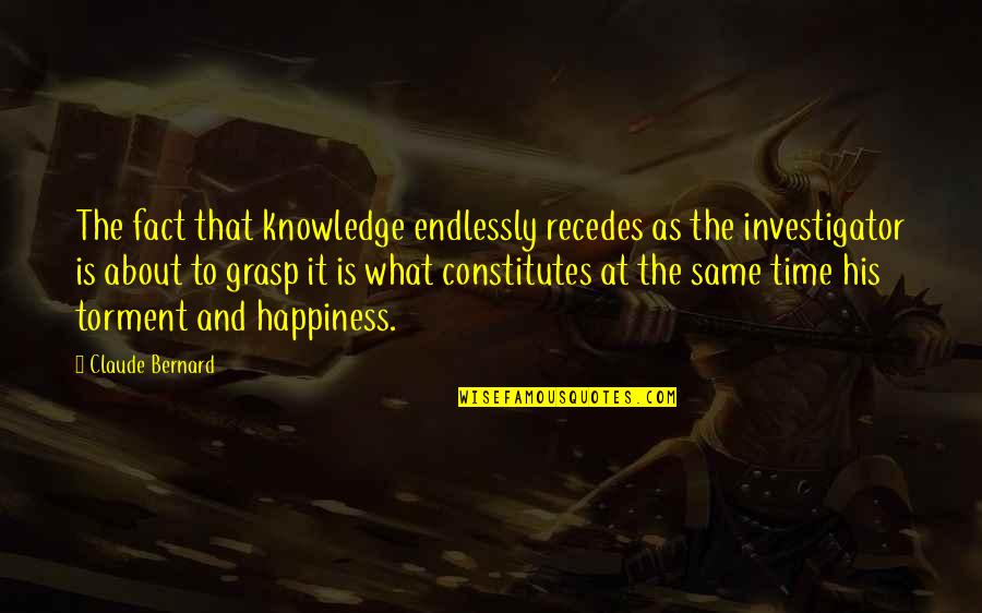 Time And Happiness Quotes By Claude Bernard: The fact that knowledge endlessly recedes as the