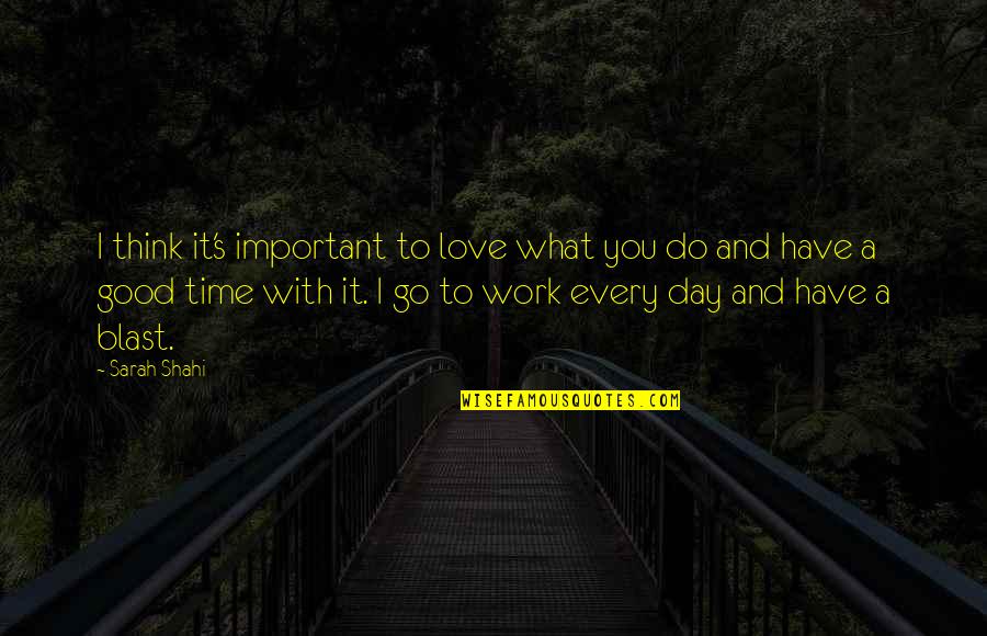 Time And Love Quotes By Sarah Shahi: I think it's important to love what you