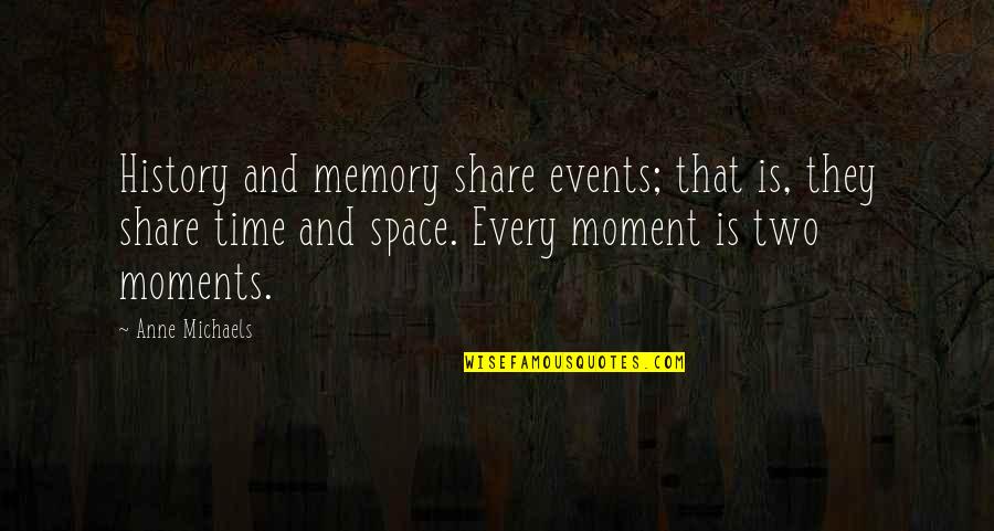 Time And Moments Quotes By Anne Michaels: History and memory share events; that is, they