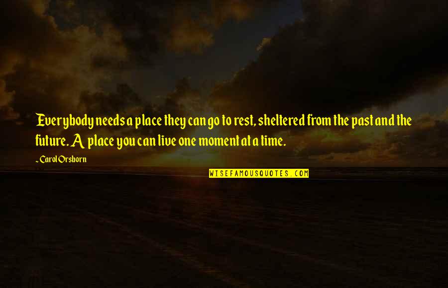 Time And Moments Quotes By Carol Orsborn: Everybody needs a place they can go to