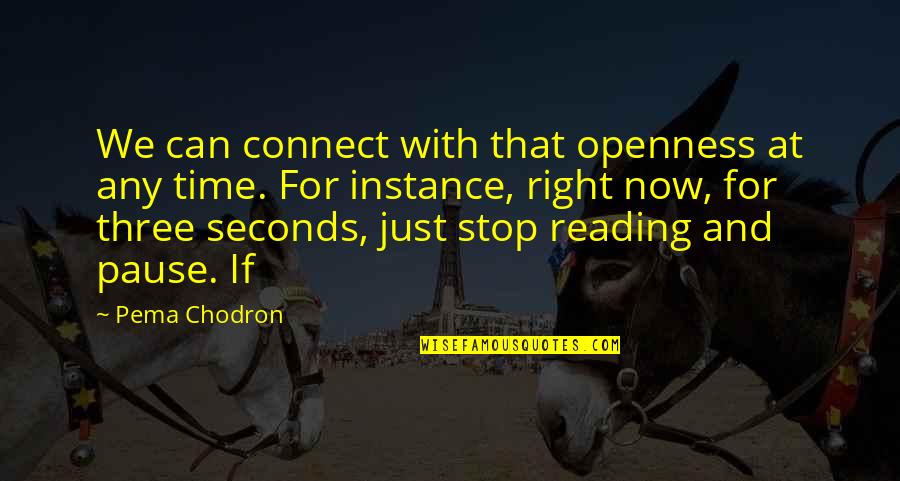 Time And Reading Quotes By Pema Chodron: We can connect with that openness at any