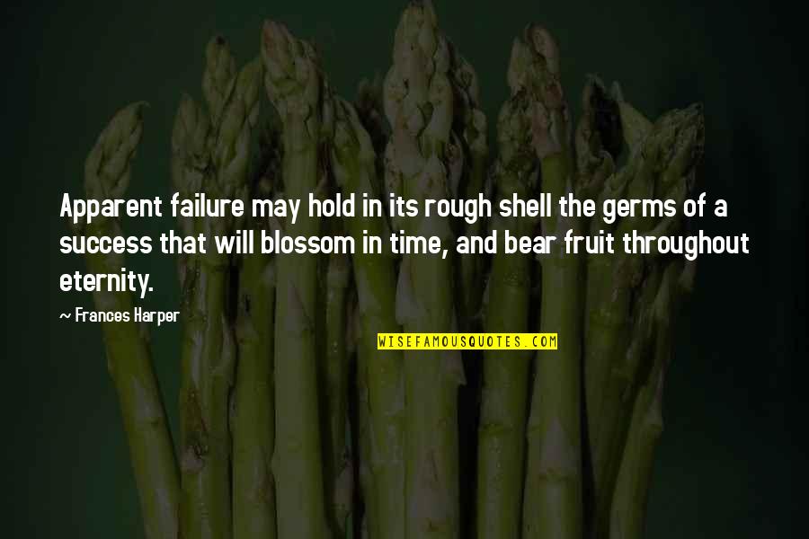 Time And Success Quotes By Frances Harper: Apparent failure may hold in its rough shell