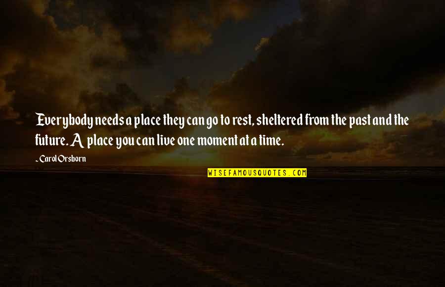 Time And The Past Quotes By Carol Orsborn: Everybody needs a place they can go to