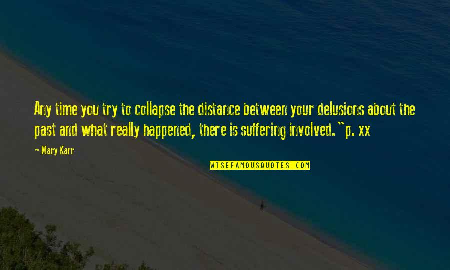 Time And The Past Quotes By Mary Karr: Any time you try to collapse the distance