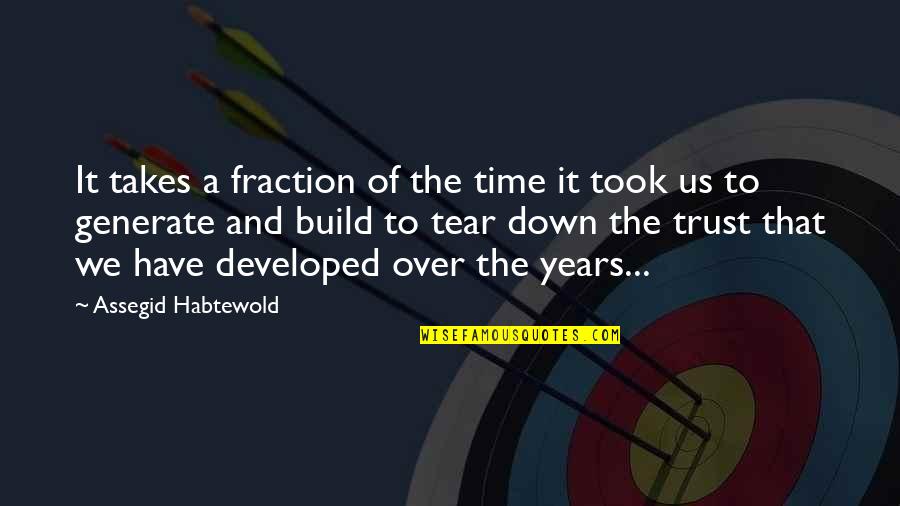 Time And Trust Quotes By Assegid Habtewold: It takes a fraction of the time it