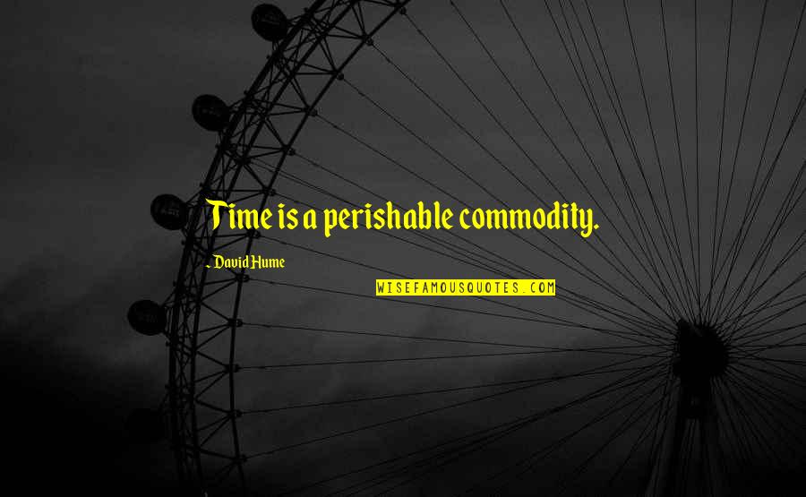 Time As A Commodity Quotes By David Hume: Time is a perishable commodity.