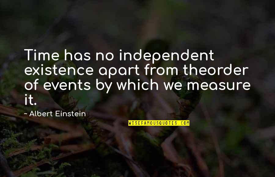 Time By Albert Einstein Quotes By Albert Einstein: Time has no independent existence apart from theorder Time By Albert Einstein Quotes By Albert Einstein: Time has no independent existence apart from theorder