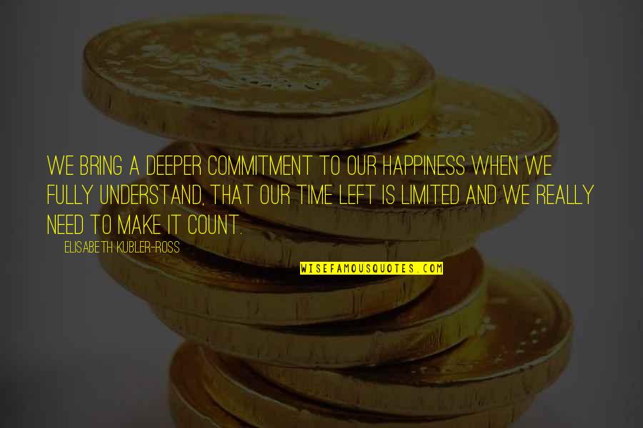 Time Commitment Quotes By Elisabeth Kubler-Ross: We bring a deeper commitment to our happiness Time Commitment Quotes By Elisabeth Kubler-Ross: We bring a deeper commitment to our happiness