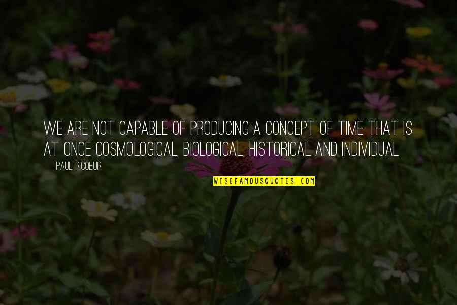 Time Concept Quotes By Paul Ricoeur: We are not capable of producing a concept