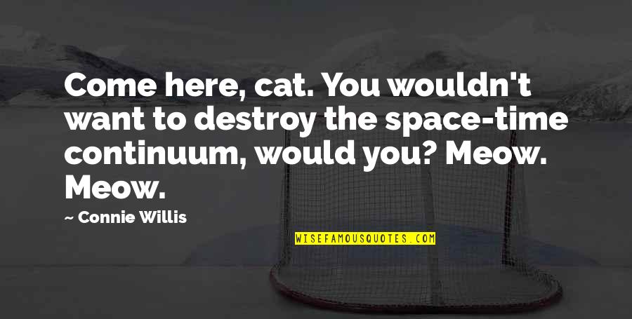 Time Continuum Quotes By Connie Willis: Come here, cat. You wouldn't want to destroy