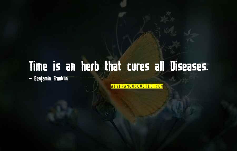 Time Cures All Quotes By Benjamin Franklin: Time is an herb that cures all Diseases.