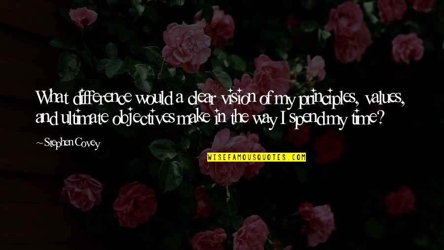 Time Difference Quotes By Stephen Covey: What difference would a clear vision of my