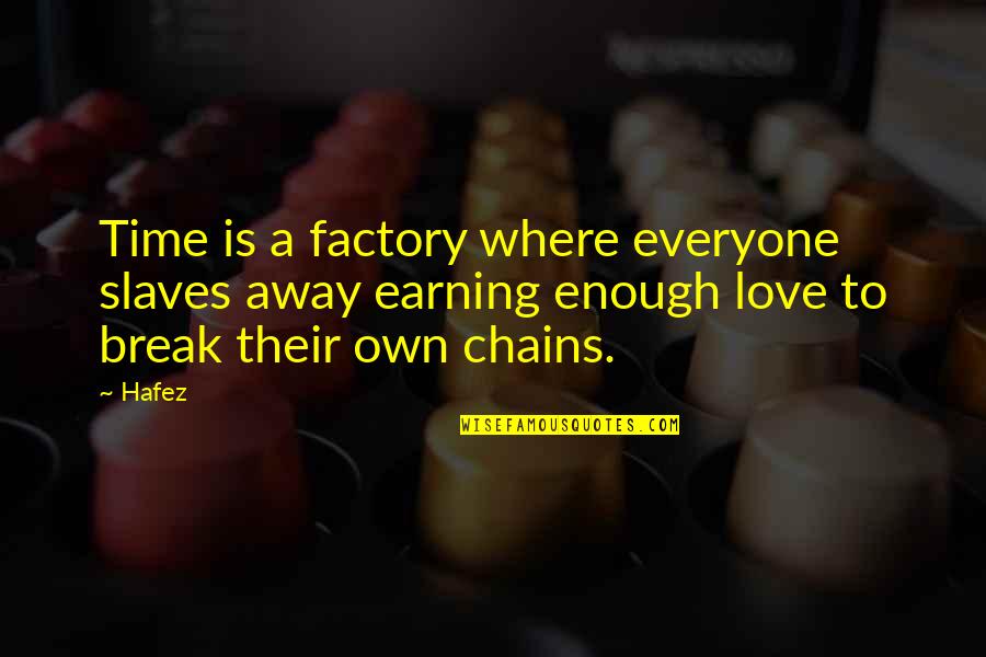 Time Enough For Love Quotes By Hafez: Time is a factory where everyone slaves away