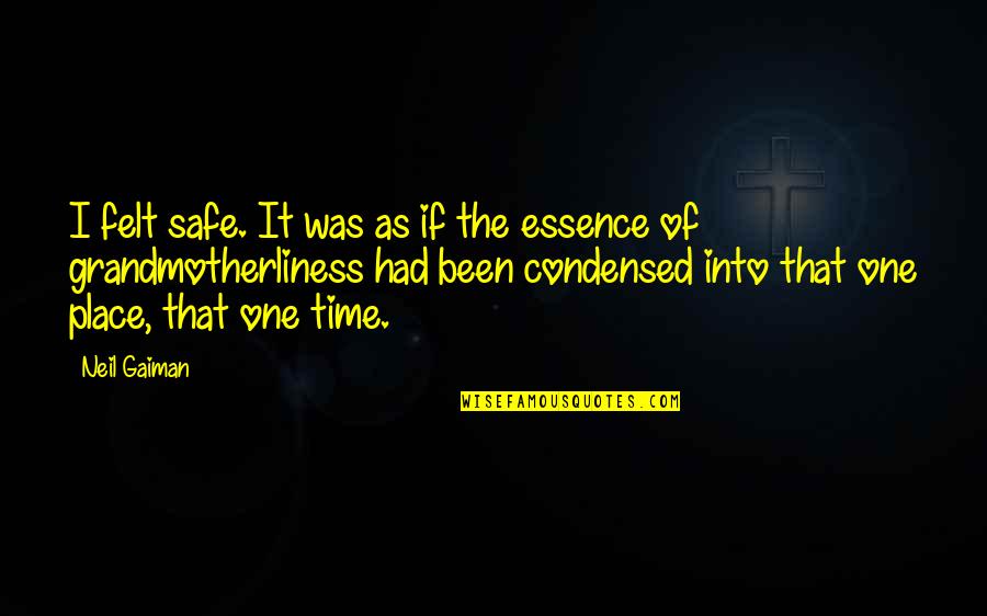 Time Essence Quotes By Neil Gaiman: I felt safe. It was as if the