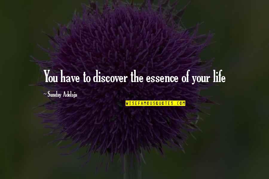 Time Essence Quotes By Sunday Adelaja: You have to discover the essence of your Time Essence Quotes By Sunday Adelaja: You have to discover the essence of your