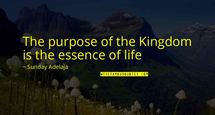 Time Essence Quotes By Sunday Adelaja: The purpose of the Kingdom is the essence