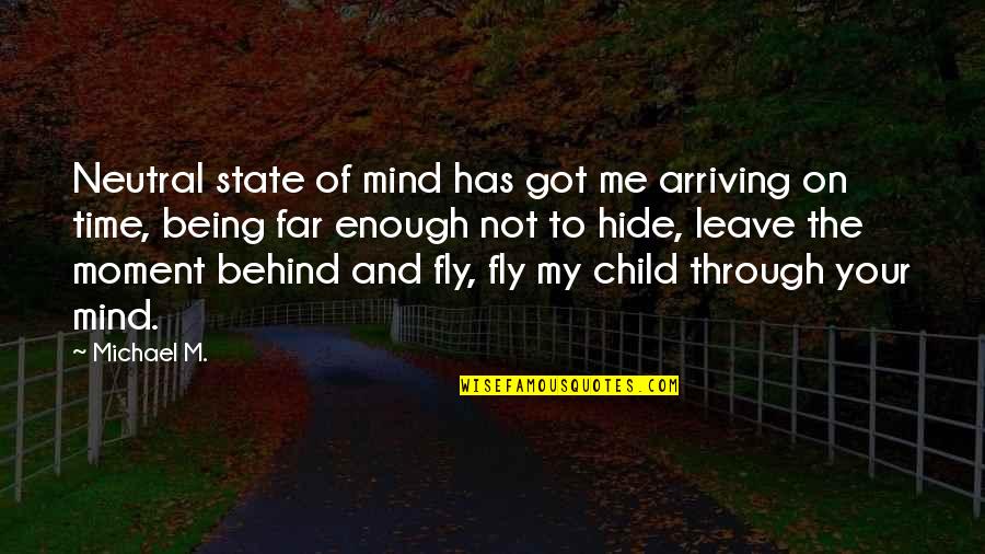 Time Fly Quotes By Michael M.: Neutral state of mind has got me arriving
