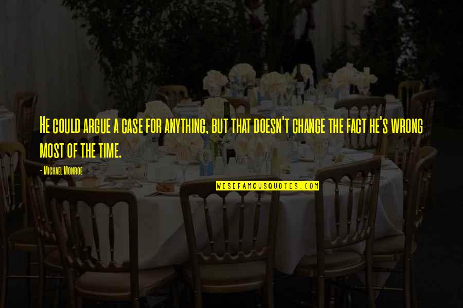 Time For Change Quotes By Michael Monroe: He could argue a case for anything, but