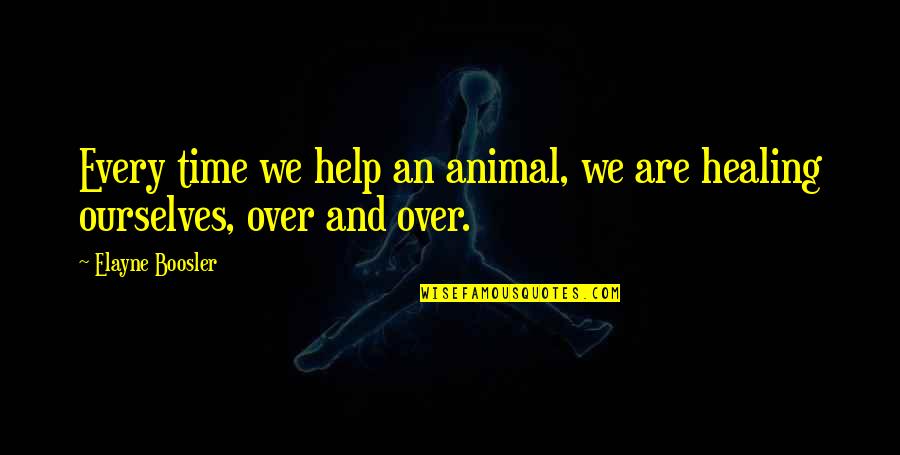 Time For Healing Quotes By Elayne Boosler: Every time we help an animal, we are