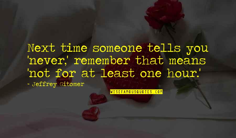 Time For Someone Quotes By Jeffrey Gitomer: Next time someone tells you 'never,' remember that