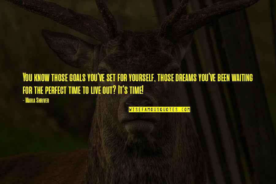 Time For Yourself Quotes By Maria Shriver: You know those goals you've set for yourself,